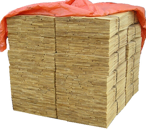 Bundles of cedar shingles